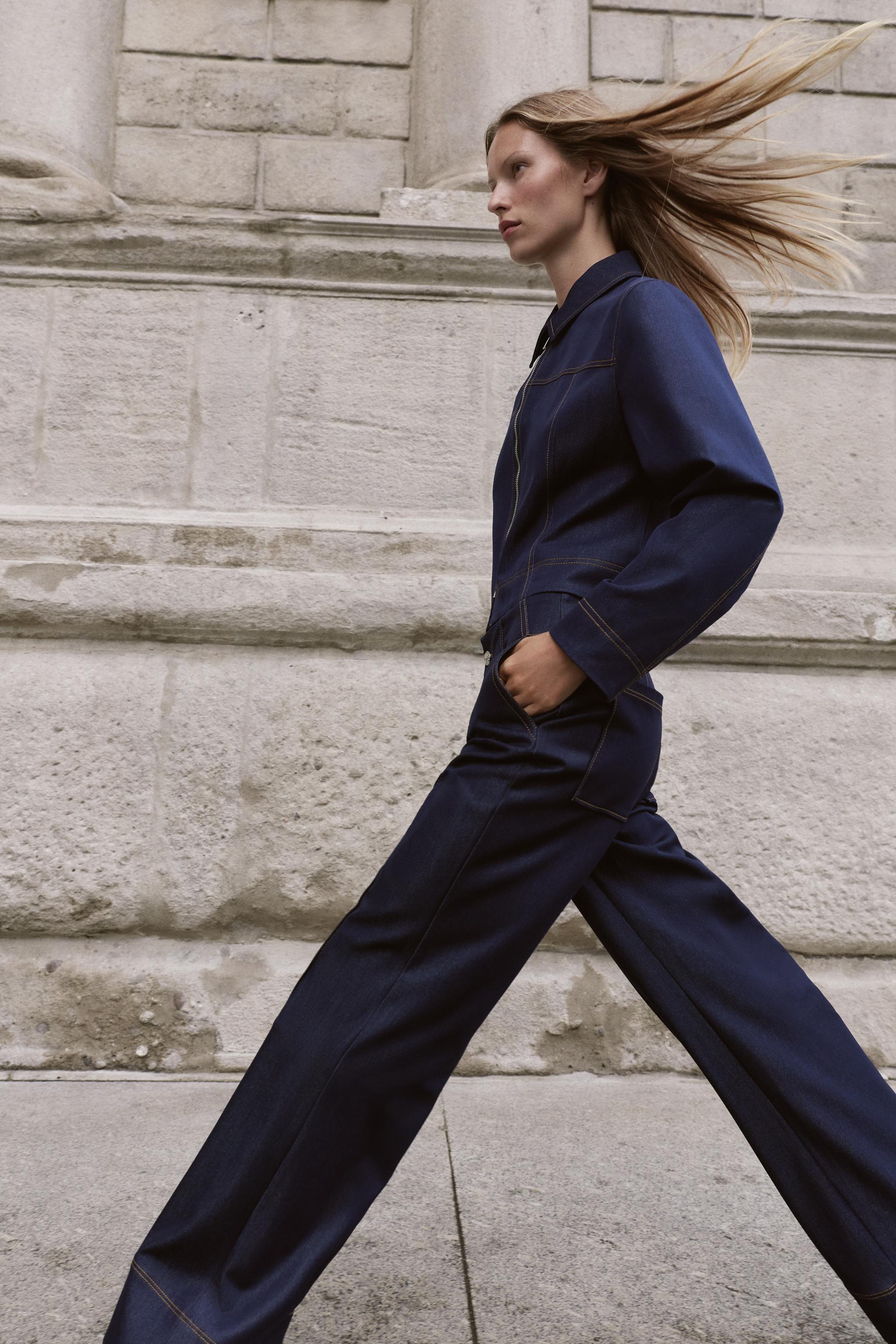 CONTRAST TOPSTITCHING BOOTCUT PANTS